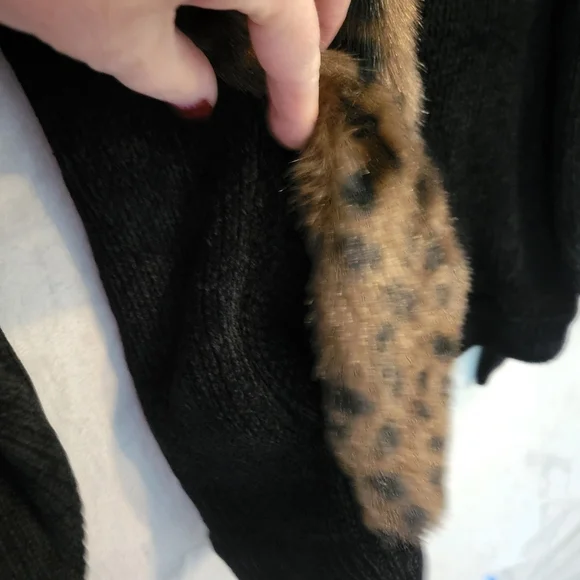 Vintage 90s Lisa International Faux Fur Leopard Chenille Zip Jacket XL - Picture 13 of 13